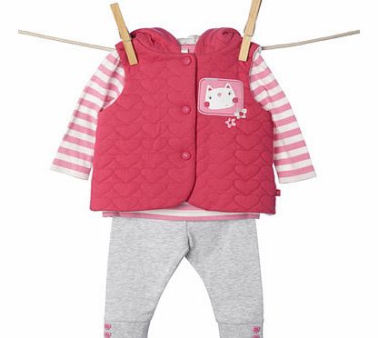 Bhs Girls Baby Girls Quited Gilet Set, pink 1515860528