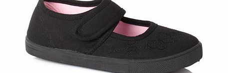 Bhs Girls Black Mary Jane Plimsolls, black 1111218513