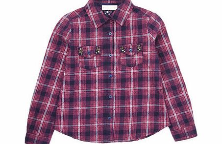 Bhs Girls Checked Shirt, blue multi 1065330214