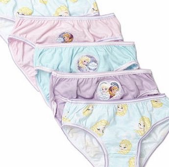 Bhs Girls Disney Frozen 5 Pack Briefs, pale blue