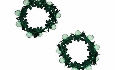 Bhs Girls Flower and Bead Hairband Set, green