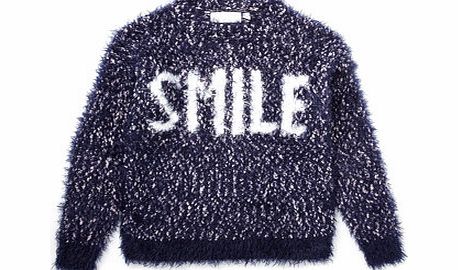 Bhs Girls Fluffy Smile Jumper, blue multi 1060330214