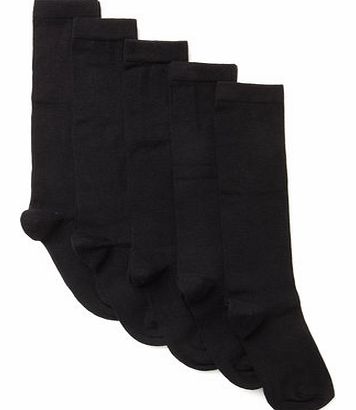 Bhs Girls Girls 5 Pack Black Knee High Socks, black