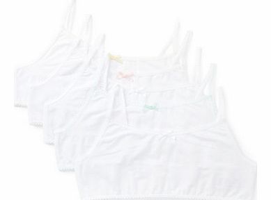 Bhs Girls Girls 5 Pack White Colour Trim Crop Tops,