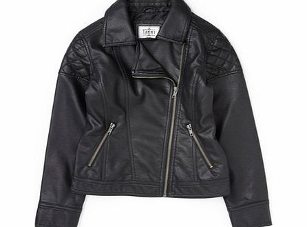 Girls Girls Black PU Biker Jacket, black