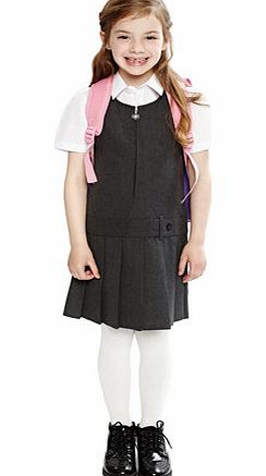 Bhs Girls Girls Charcoal Pleat Skirt School Pinafore