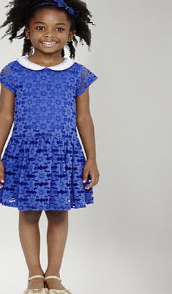 Bhs Girls Girls Cobalt Lace Collar Dress, cobalt