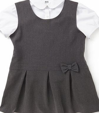 Bhs Girls Girls Generous Fit Charcoal School Pinny