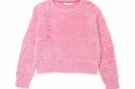 Bhs Girls Girls Hot Pink Eyelash Jumper, HOT PINK