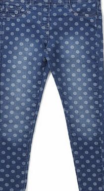 Bhs Girls Girls Indigo Spotted Jeggings, indigo