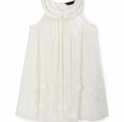 Bhs Girls Girls Ivory Flower Collar Dress, ivory