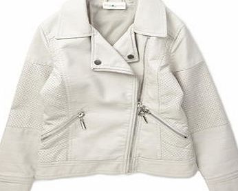 Bhs Girls Girls Ivory PU Biker Jacket, ivory