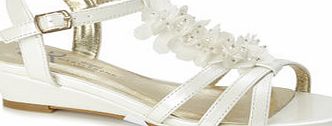 Bhs Girls Ivory Corsage Wedge Sandal, ivory 1121960904