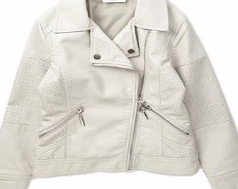 Bhs Girls Ivory PU Biker Jacket, ivory 1077500904