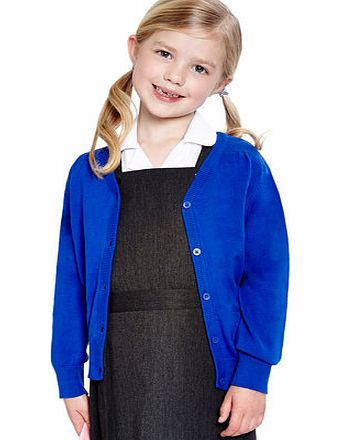 Girls Junior Girls Royal V-Neck School Cardigan