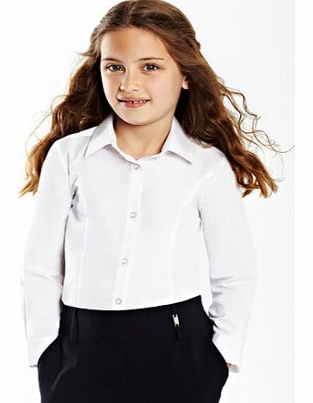 Girls Junior Girls White Long Sleeve Fitted