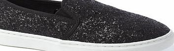 Bhs Girls Older Girls Black Glitter Skate Trainers,