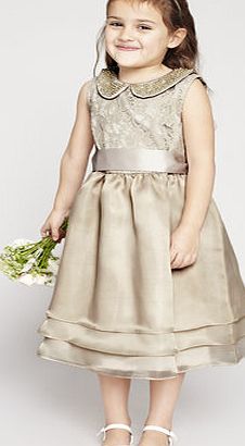 Bhs Girls Peony Champagne Flower Girl Dress,