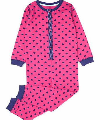 Bhs Girls Small Heart Print Onesie, fuchsia 8871976257