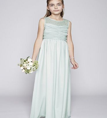 Bhs Girls Teen Mint Illusion Bridesmaid Dress, mint