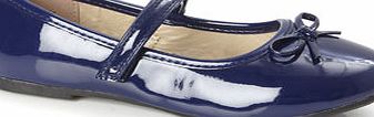 Bhs Girls Younger Girls Navy Ballerina Pumps, navy