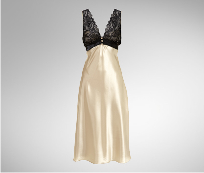 Glamour lace satin long chemise