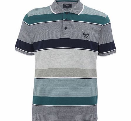 Green Stripe Polo Shirt, GREEN BR52J05GGRN