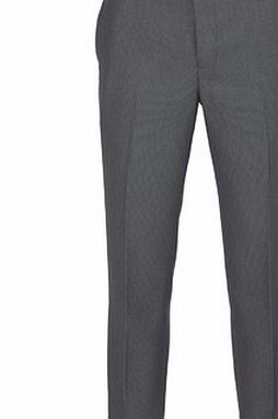 Bhs Grey Birdseye Tailroed Fit Flat Front Trousers,