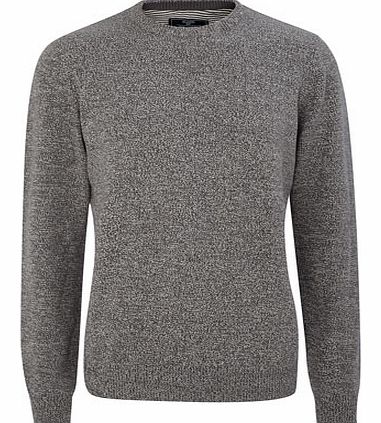 Bhs Grey Cotton Twist Crew Neck Jumper, Grey