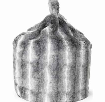 Bhs Grey Luxury Faux Arctic Fur Bean Bag, grey