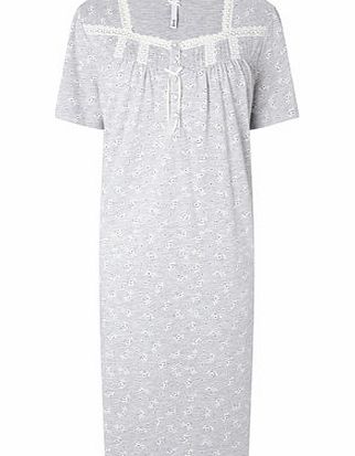 Bhs Grey Multi Grace Traditional Nightdress, grey