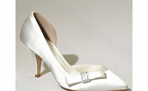 Ivory Maxine 3/4 Cut Point Court Shoe, ivory