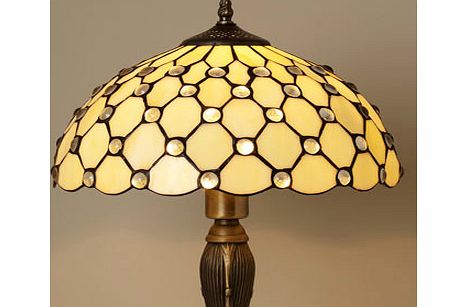 Large Jewel Tiffany Shade, antique brass