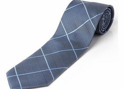 Bhs Light Blue Double Checked Tie, Blue BR66D25EBLU