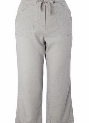 Bhs Light Grey Linen Blend Crop, light grey 2207740682