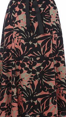 Bhs Linen Botanical Print Maxi Skirt, coral 356773641