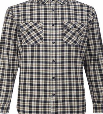 Bhs Long Sleeve Navy Check Shirt, Blue BR51T03GNVY