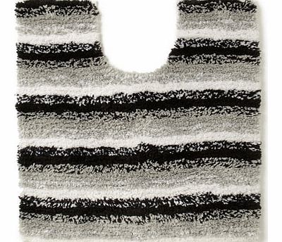 Marl Stripe Pedestal Mat Monochrome, monochrome