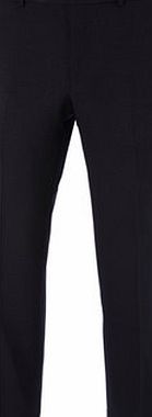 Bhs Mens Black Sharkskin Regular Fit Trousers, Black