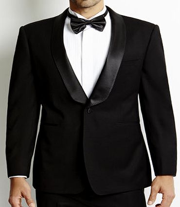 Bhs Mens Black Tailored Satin Shawl Lapel Tuxedo