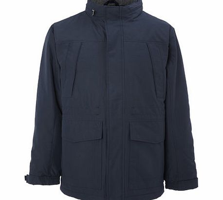 Bhs Mens Blue Funnel Neck Parka Coat, Blue