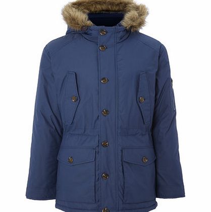 Bhs Mens Blue Hooded Parka, Blue BR56B06FBLU