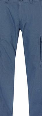 Bhs Mens Blue Lightweight Cargo Trousers, Blue