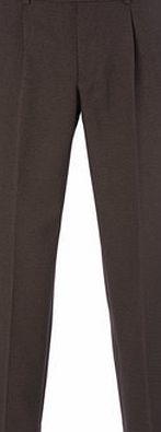 Bhs Mens Brown Stripe Regular Fit Pleat Front