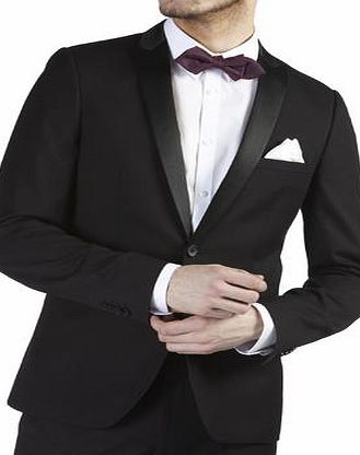 Bhs Mens Burton Black Herringbone Skinny Fit Tuxedo