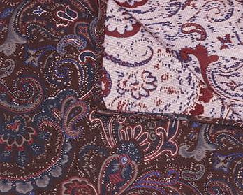 Bhs Mens Burton Burgundy Paisley Pocket Square, FERN