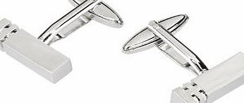 Bhs Mens Burton Double Line Cufflinks, Silver