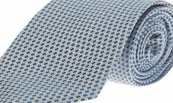 Bhs Mens Burton Green Textured Silk Tie, Blue