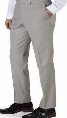 Bhs Mens Burton Neutral Textured Slim Fit Trousers,