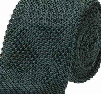 Bhs Mens Burton Slim Green Knitted Tie, DK GREEN